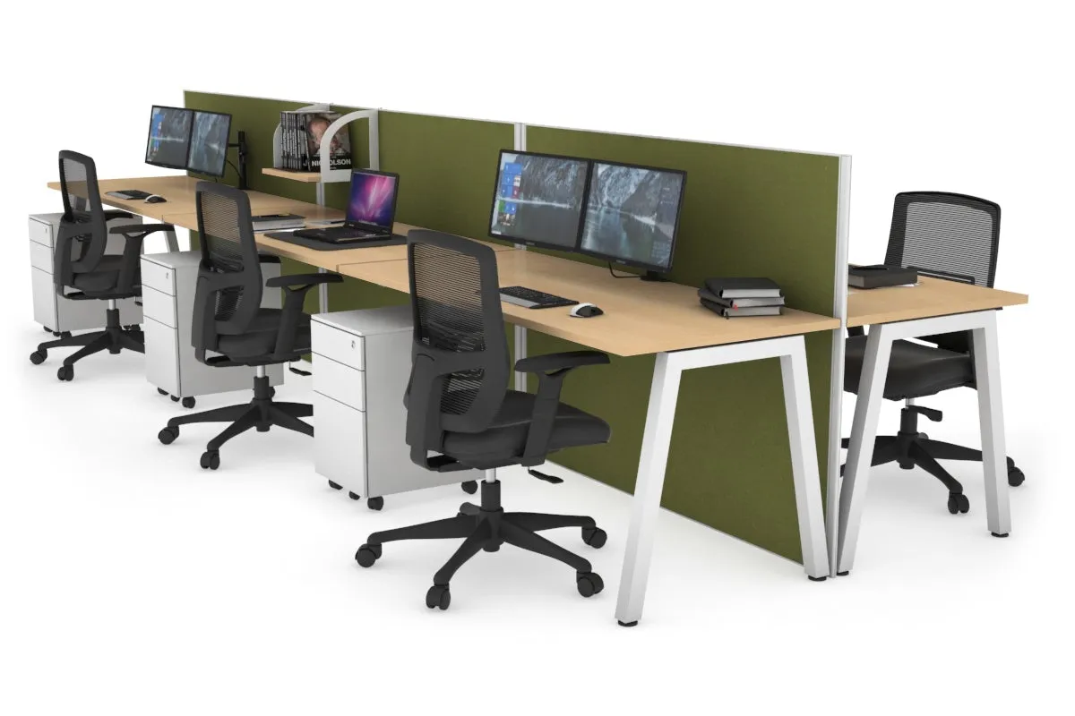 Horizon Quadro 6 Person Bench A Legs Office Workstation [1400L x 700W]