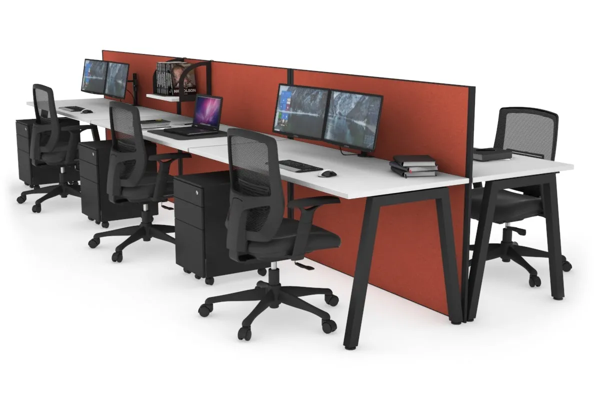 Horizon Quadro 6 Person Bench A Legs Office Workstation [1400L x 700W]