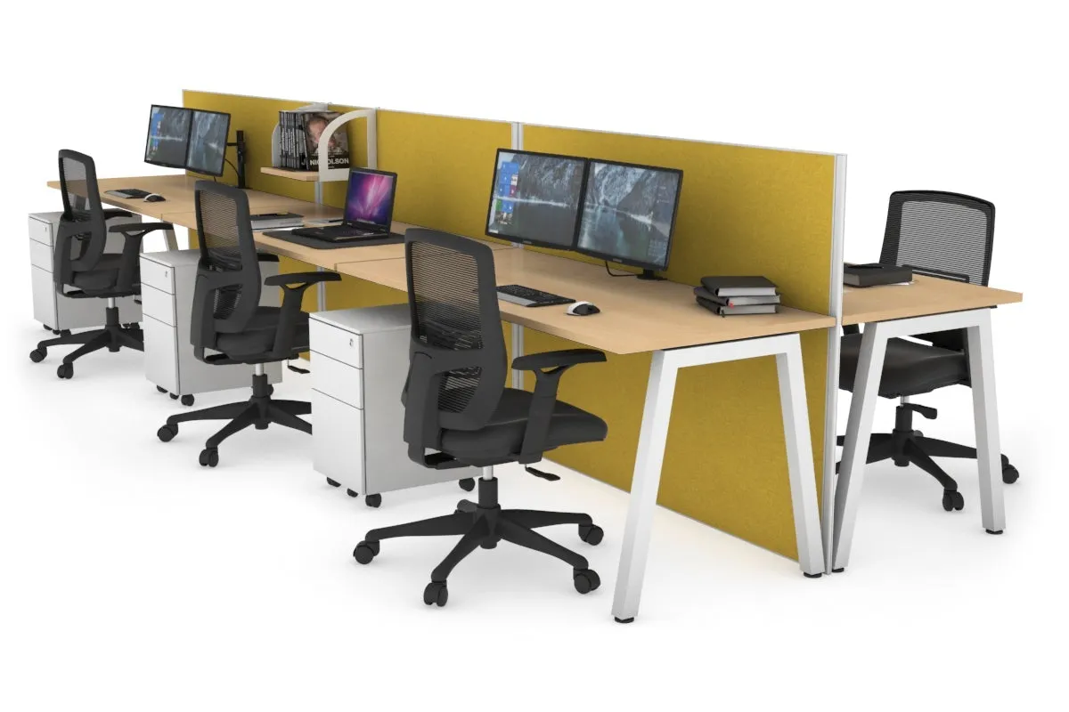 Horizon Quadro 6 Person Bench A Legs Office Workstation [1400L x 700W]