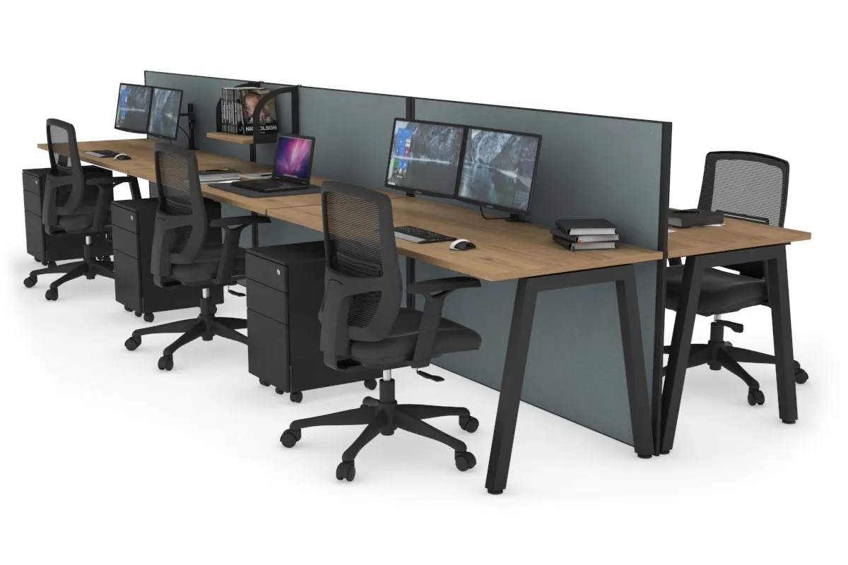 Horizon Quadro 6 Person Bench A Legs Office Workstation [1400L x 700W]