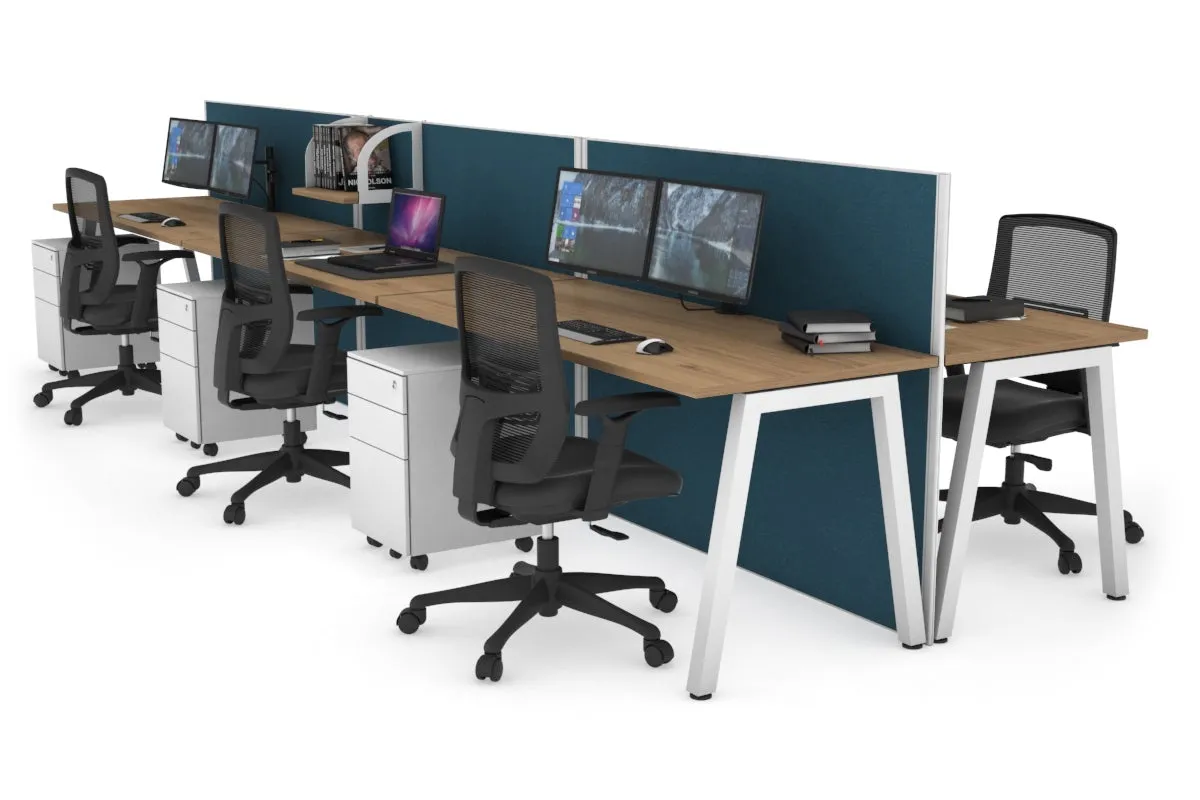Horizon Quadro 6 Person Bench A Legs Office Workstation [1400L x 700W]