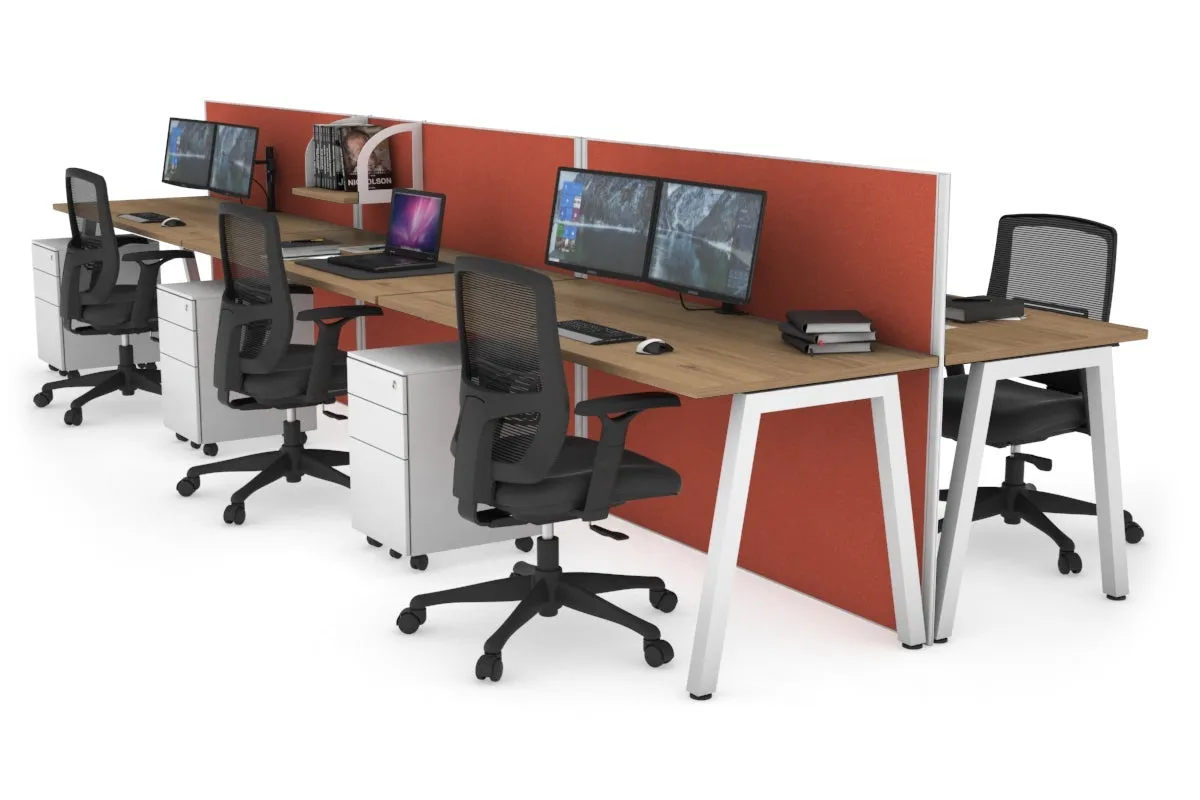 Horizon Quadro 6 Person Bench A Legs Office Workstation [1400L x 700W]