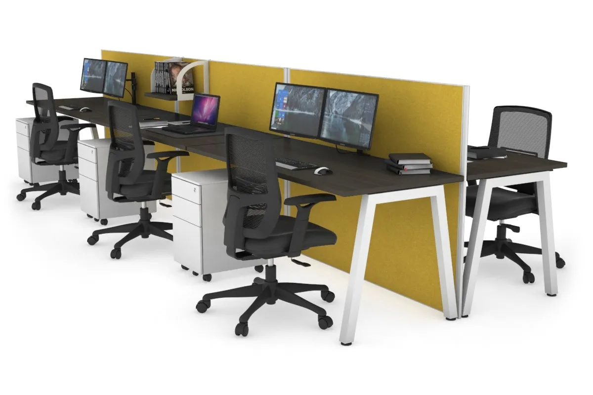Horizon Quadro 6 Person Bench A Legs Office Workstation [1400L x 700W]