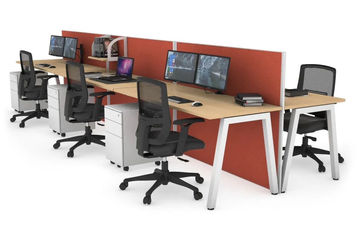 Horizon Quadro 6 Person Bench A Legs Office Workstation [1400L x 700W]