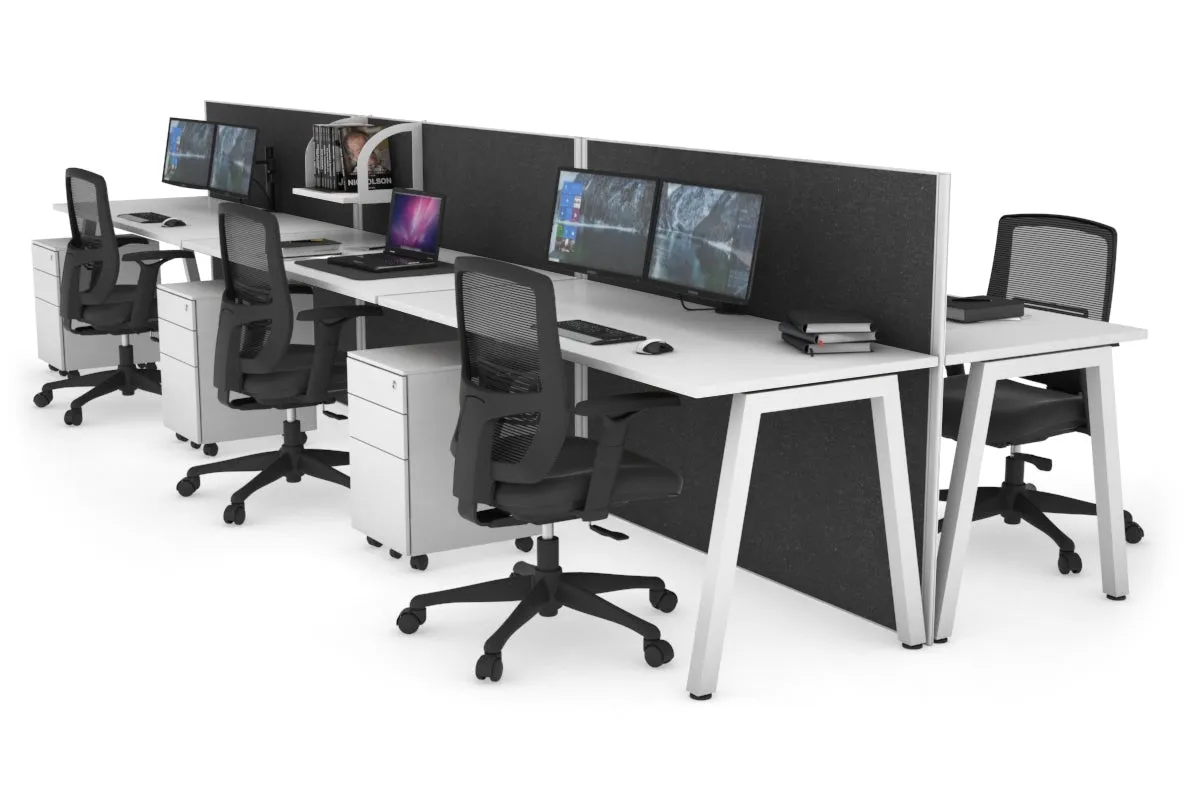 Horizon Quadro 6 Person Bench A Legs Office Workstation [1400L x 700W]