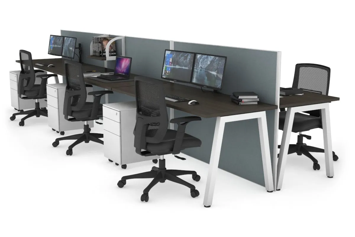 Horizon Quadro 6 Person Bench A Legs Office Workstation [1400L x 700W]