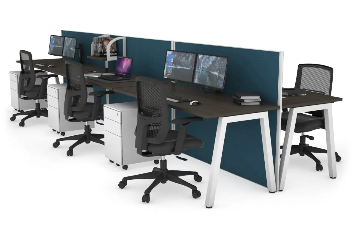 Horizon Quadro 6 Person Bench A Legs Office Workstation [1400L x 700W]