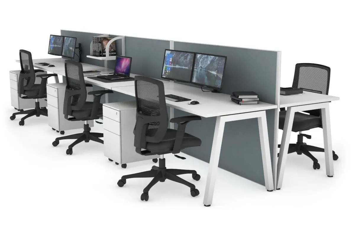 Horizon Quadro 6 Person Bench A Legs Office Workstation [1400L x 700W]