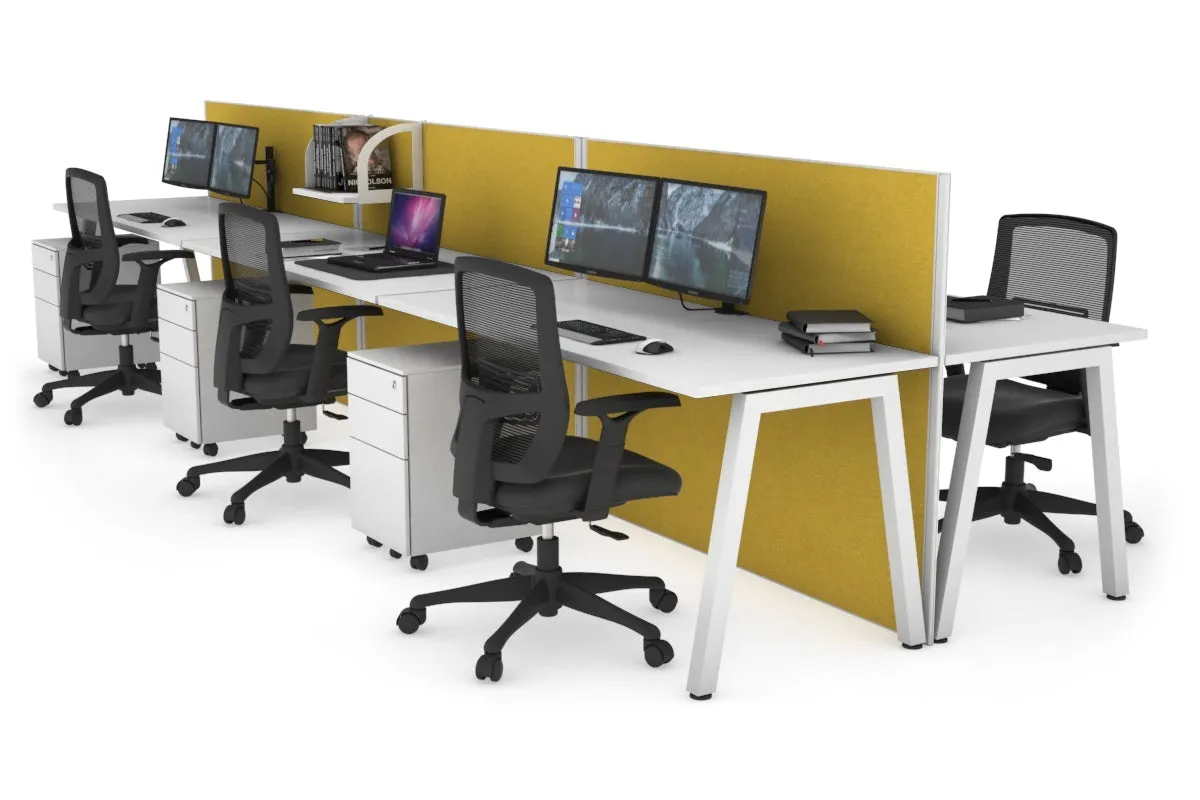 Horizon Quadro 6 Person Bench A Legs Office Workstation [1400L x 700W]