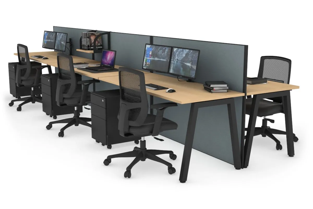 Horizon Quadro 6 Person Bench A Legs Office Workstation [1400L x 700W]