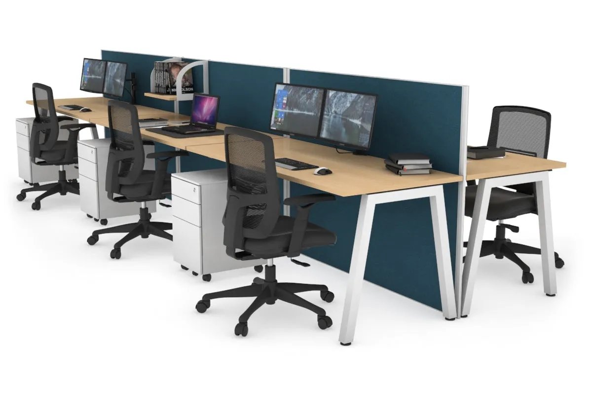 Horizon Quadro 6 Person Bench A Legs Office Workstation [1400L x 700W]