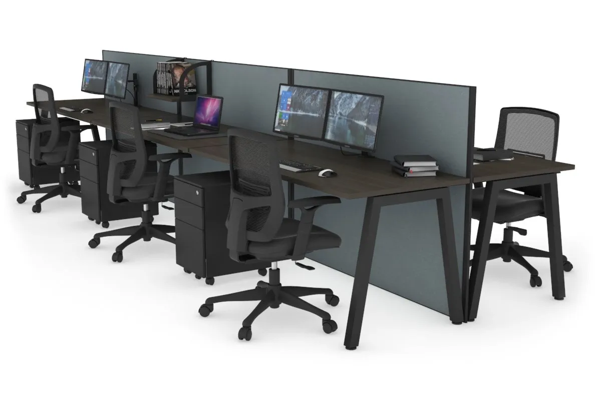 Horizon Quadro 6 Person Bench A Legs Office Workstation [1400L x 700W]