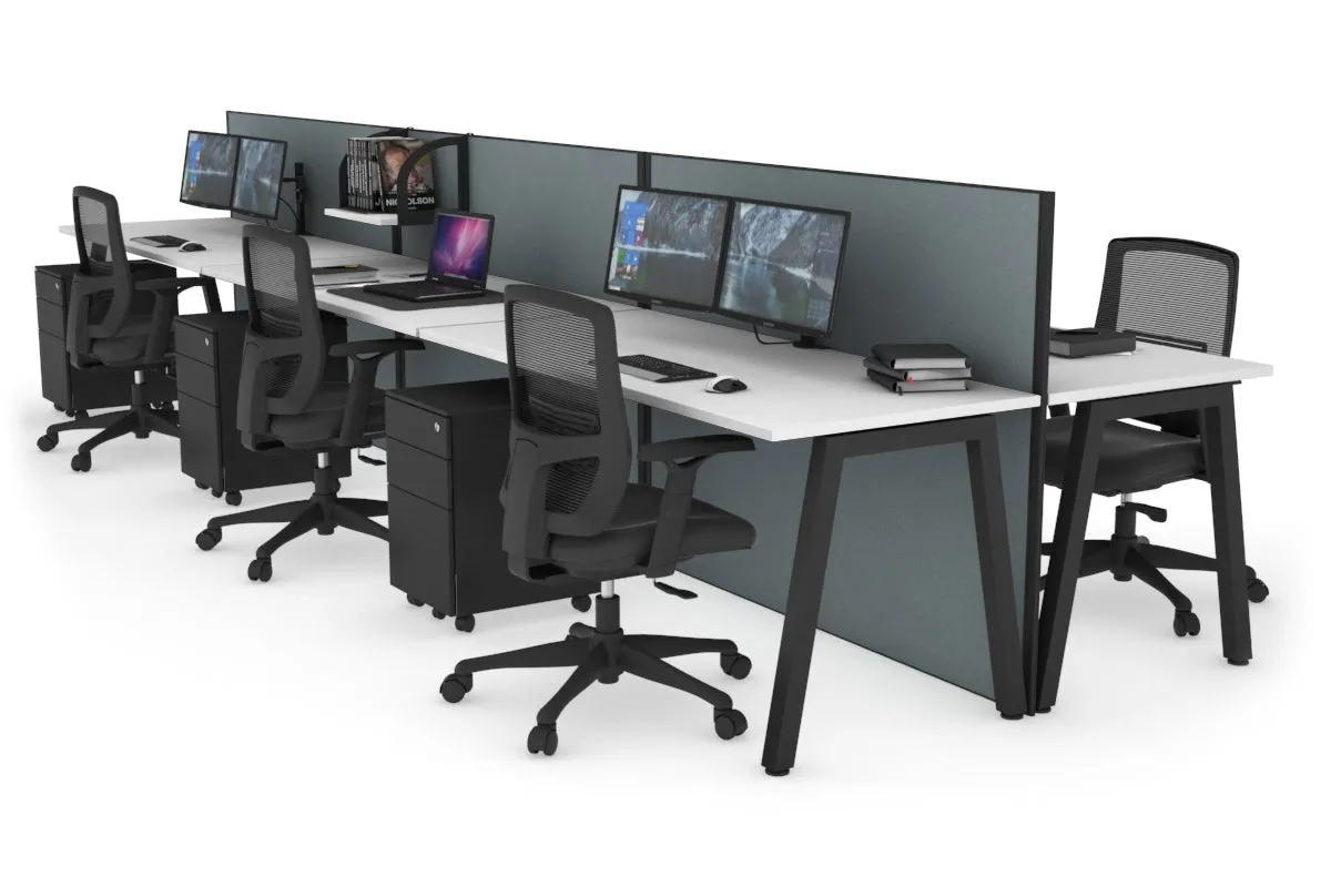 Horizon Quadro 6 Person Bench A Legs Office Workstation [1400L x 700W]