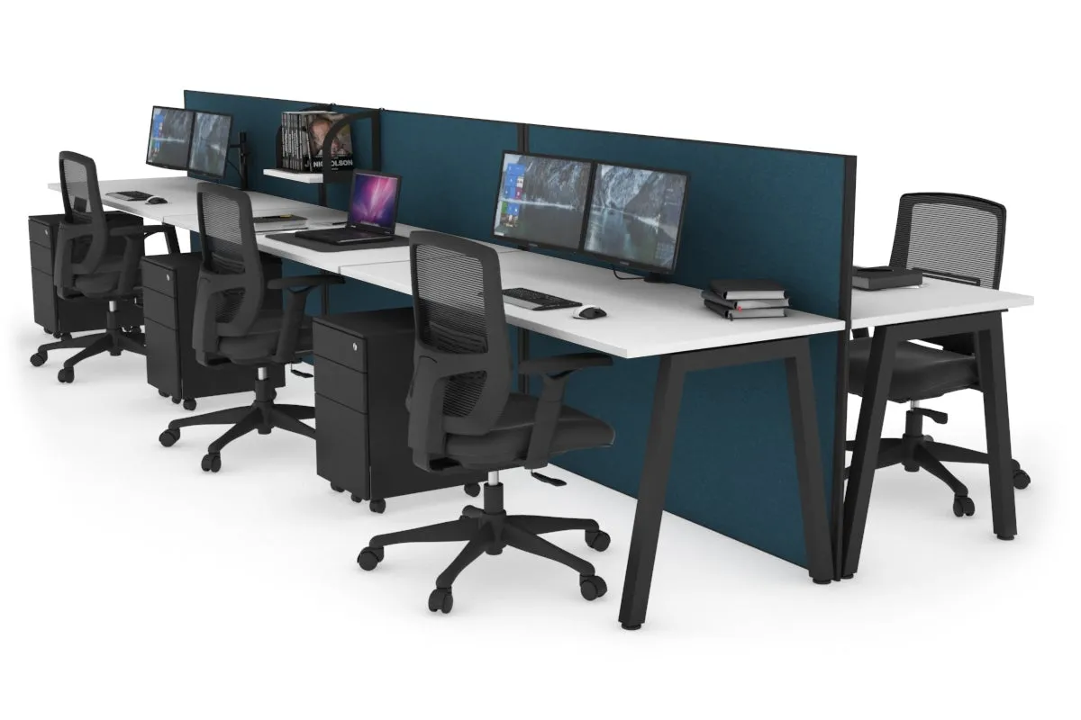 Horizon Quadro 6 Person Bench A Legs Office Workstation [1400L x 700W]