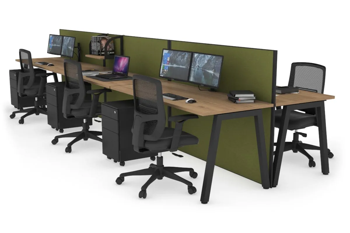 Horizon Quadro 6 Person Bench A Legs Office Workstation [1400L x 700W]