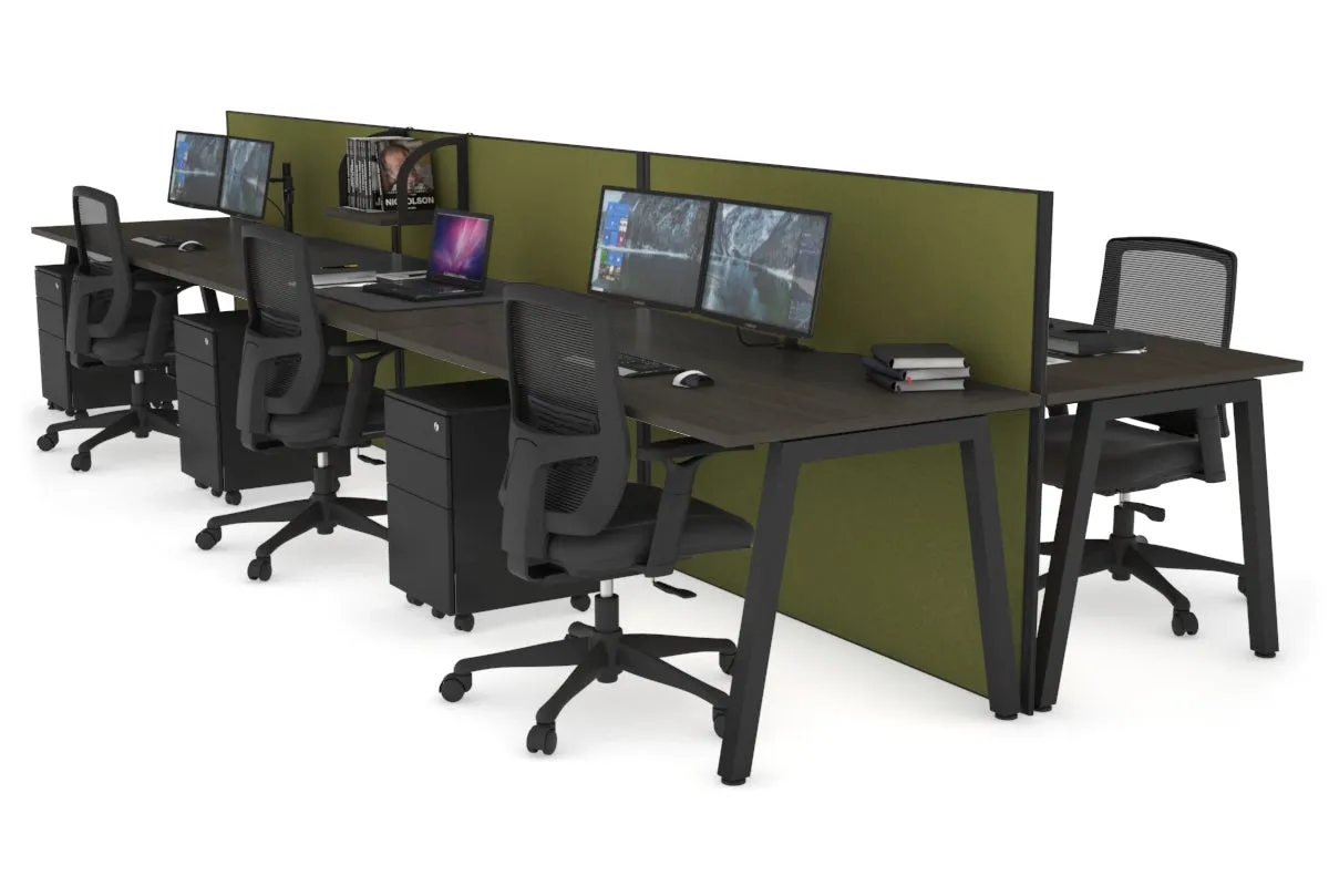 Horizon Quadro 6 Person Bench A Legs Office Workstation [1600L x 800W with Cable Scallop]