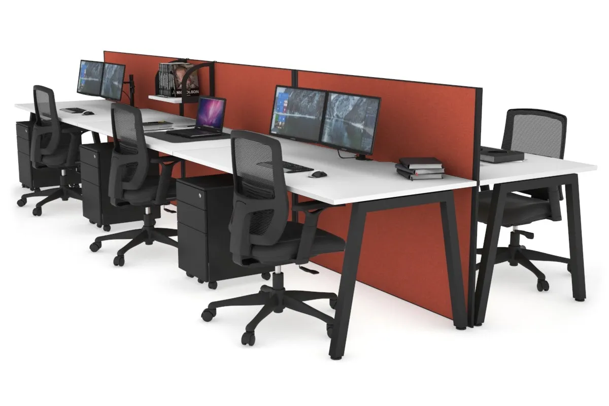 Horizon Quadro 6 Person Bench A Legs Office Workstation [1600L x 800W with Cable Scallop]