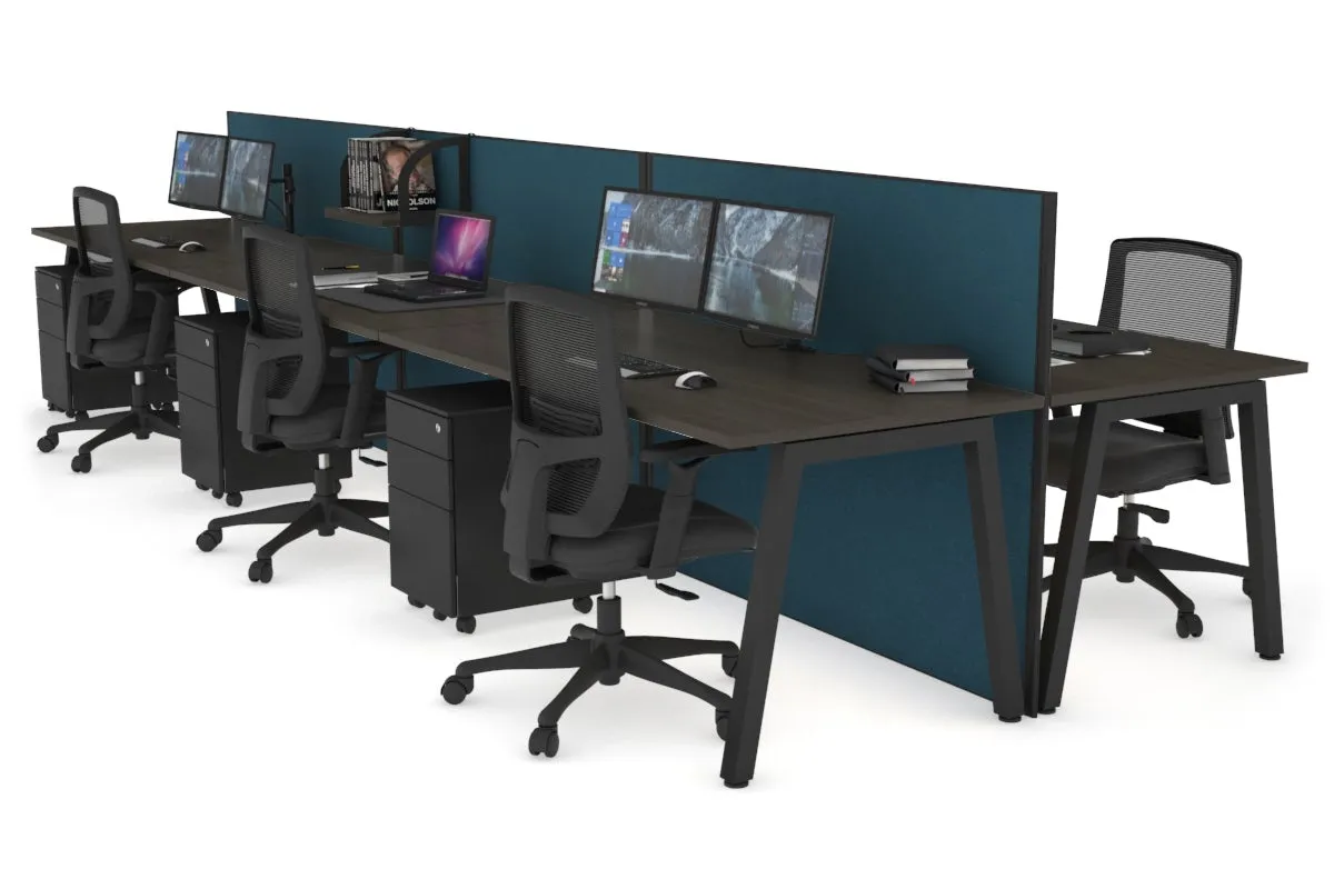 Horizon Quadro 6 Person Bench A Legs Office Workstation [1600L x 800W with Cable Scallop]