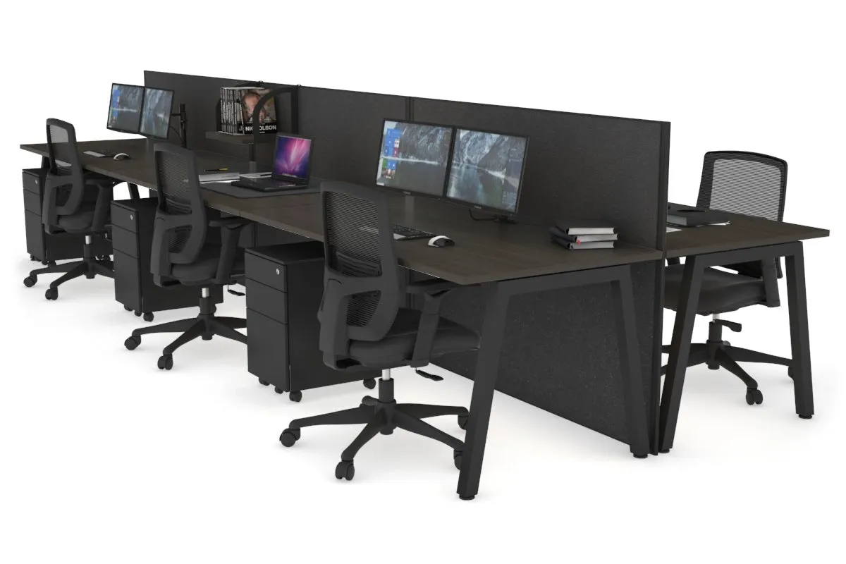 Horizon Quadro 6 Person Bench A Legs Office Workstation [1600L x 800W with Cable Scallop]