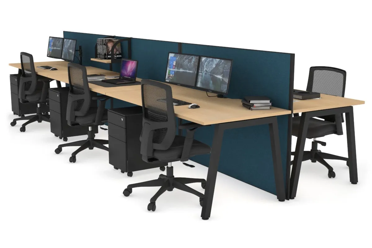 Horizon Quadro 6 Person Bench A Legs Office Workstation [1600L x 800W with Cable Scallop]