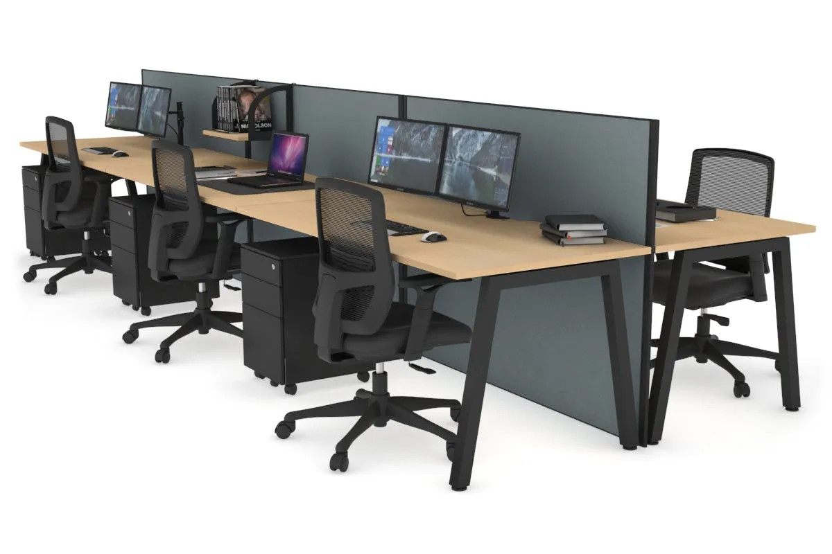 Horizon Quadro 6 Person Bench A Legs Office Workstation [1600L x 800W with Cable Scallop]