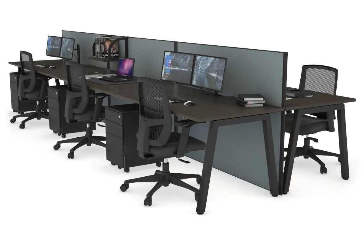 Horizon Quadro 6 Person Bench A Legs Office Workstation [1600L x 800W with Cable Scallop]