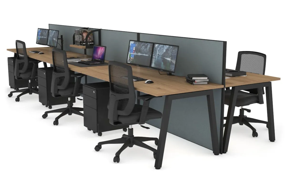 Horizon Quadro 6 Person Bench A Legs Office Workstation [1600L x 800W with Cable Scallop]