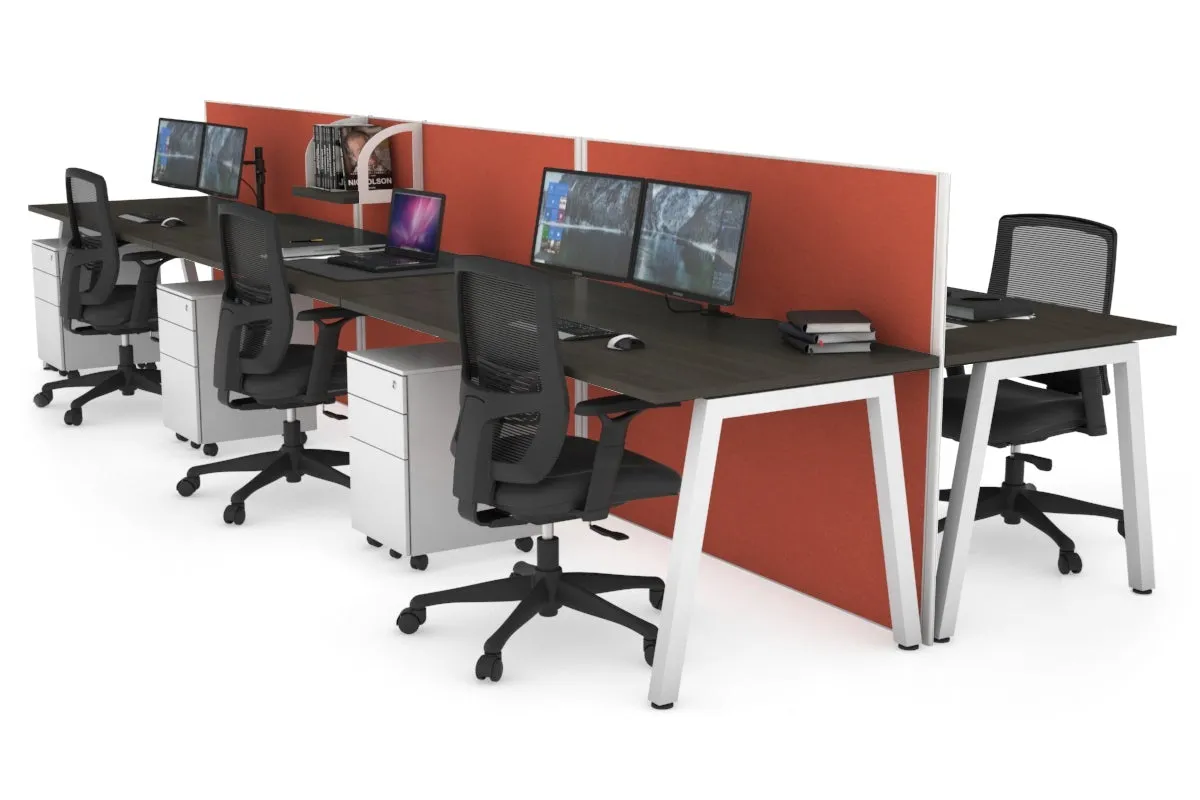 Horizon Quadro 6 Person Bench A Legs Office Workstation [1600L x 800W with Cable Scallop]