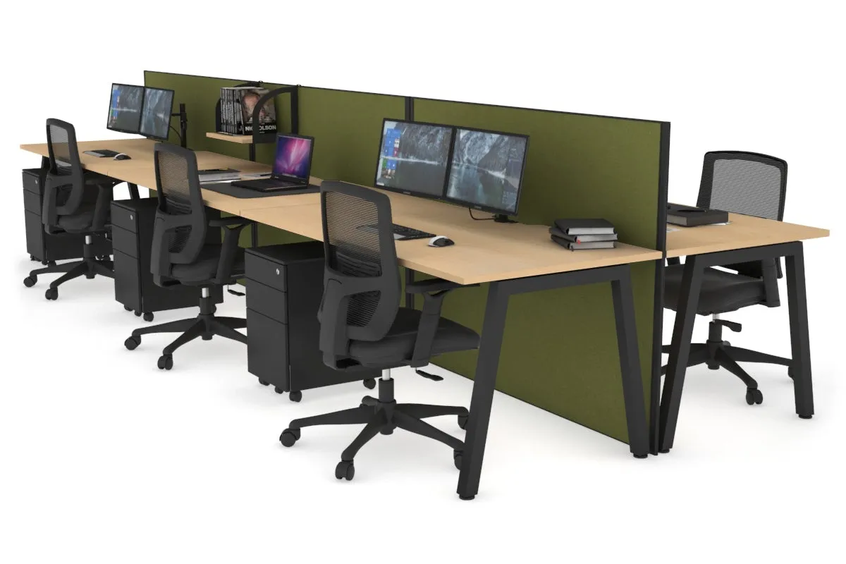 Horizon Quadro 6 Person Bench A Legs Office Workstation [1600L x 800W with Cable Scallop]