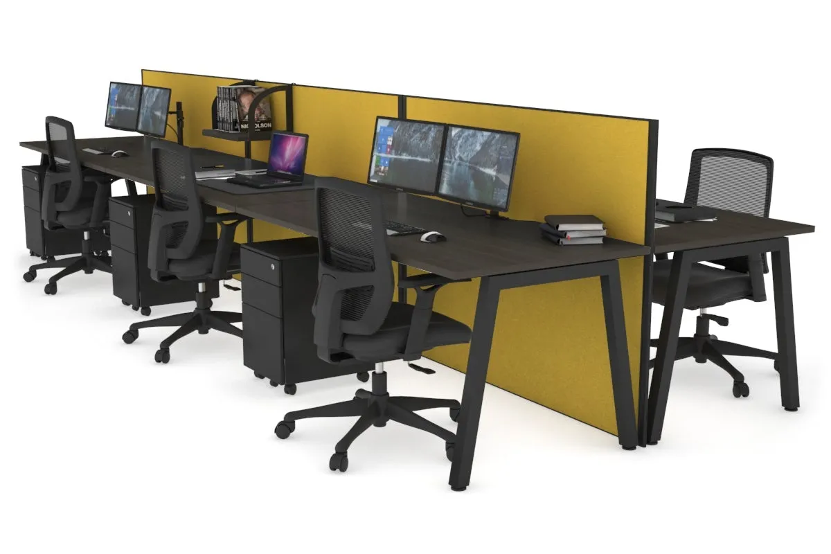 Horizon Quadro 6 Person Bench A Legs Office Workstation [1600L x 800W with Cable Scallop]