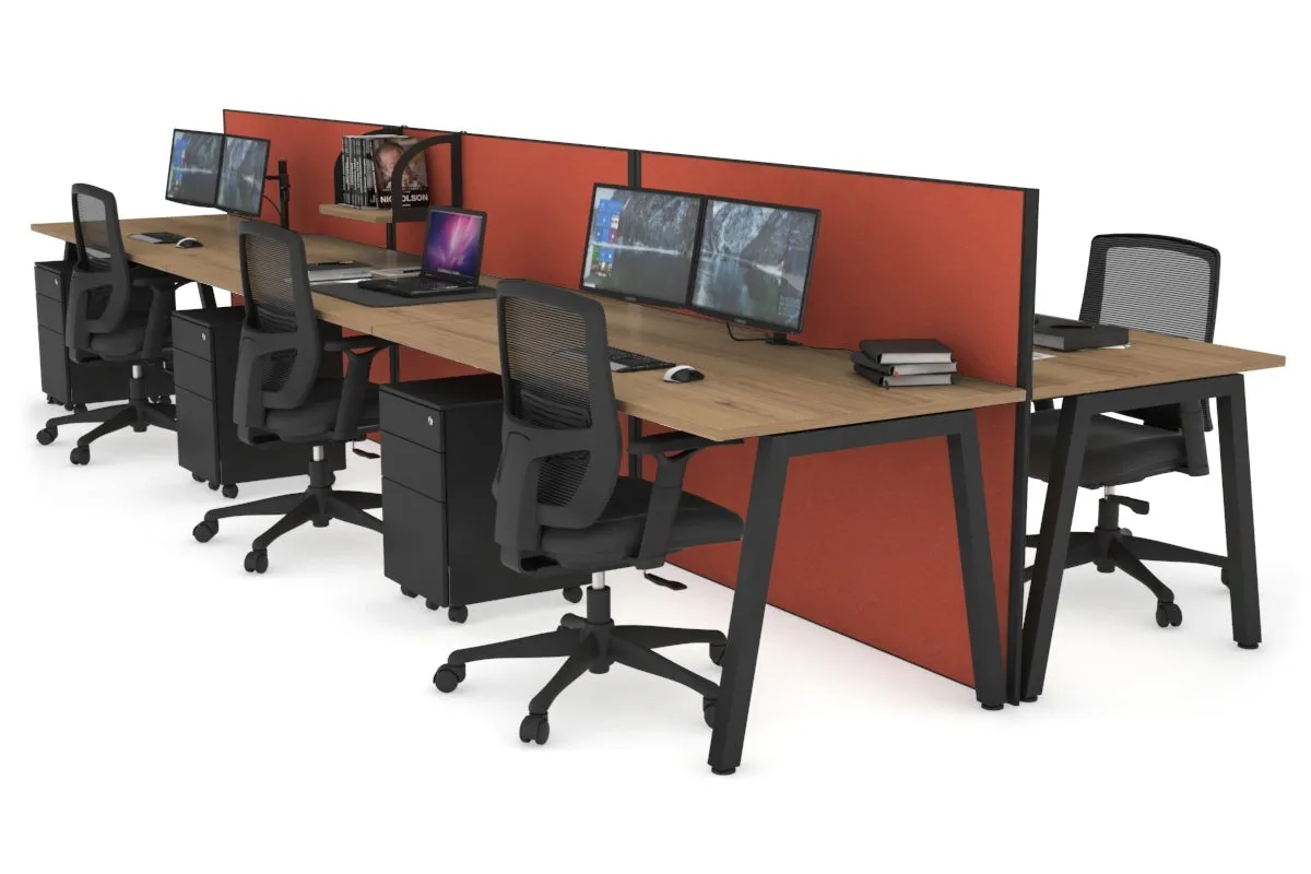 Horizon Quadro 6 Person Bench A Legs Office Workstation [1600L x 800W with Cable Scallop]