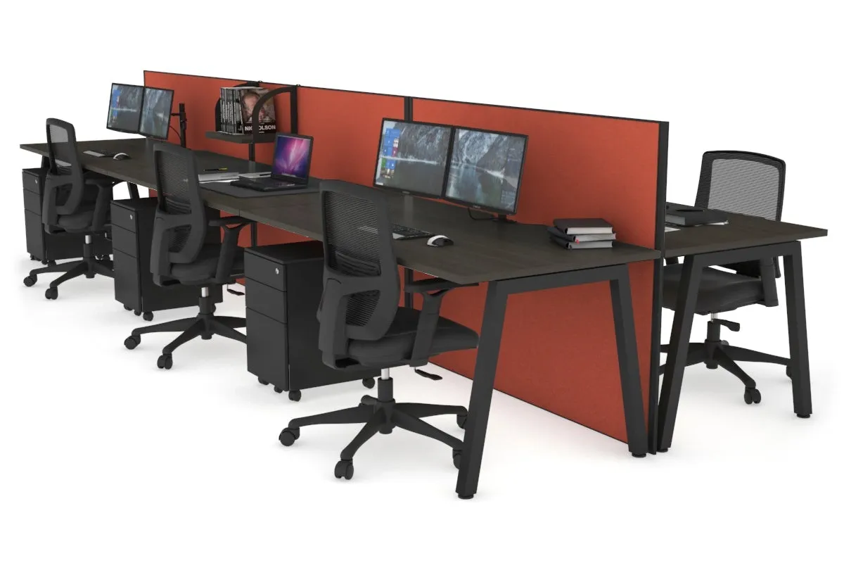 Horizon Quadro 6 Person Bench A Legs Office Workstation [1600L x 800W with Cable Scallop]