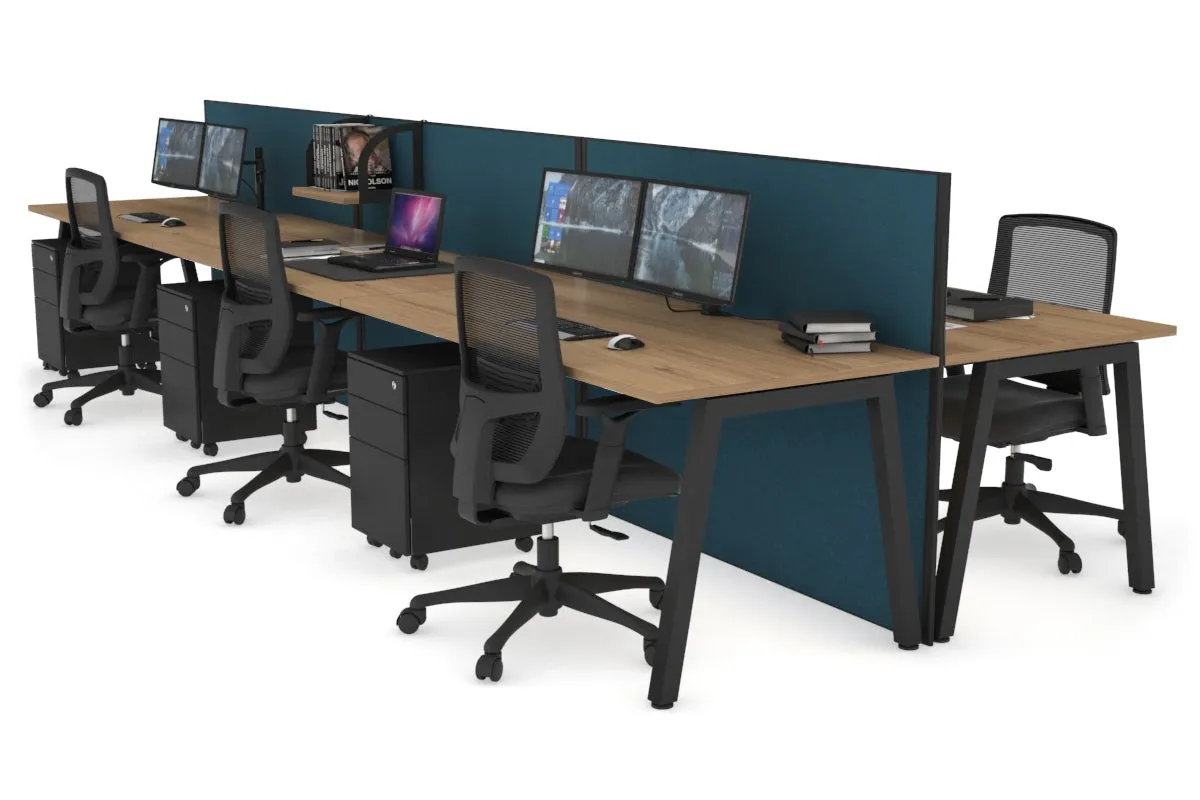 Horizon Quadro 6 Person Bench A Legs Office Workstation [1600L x 800W with Cable Scallop]