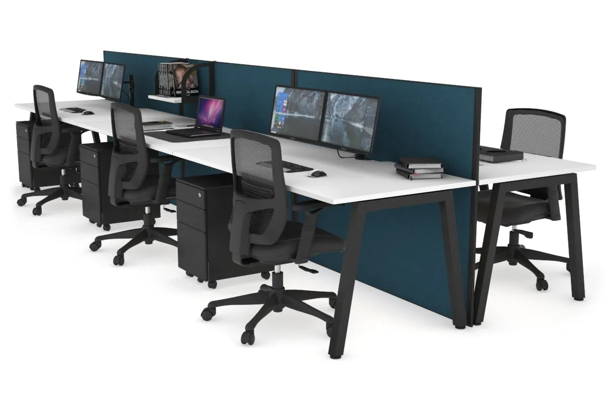 Horizon Quadro 6 Person Bench A Legs Office Workstation [1600L x 800W with Cable Scallop]