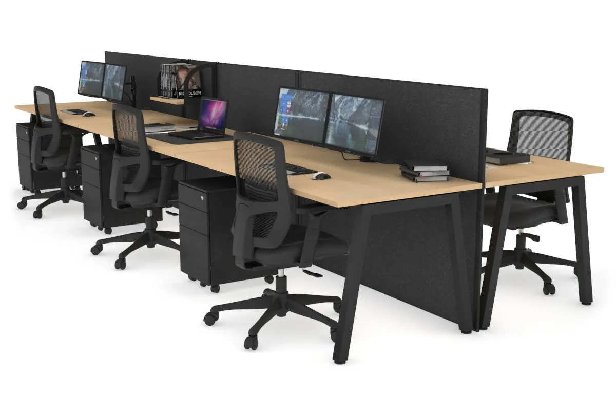 Horizon Quadro 6 Person Bench A Legs Office Workstation [1600L x 800W with Cable Scallop]