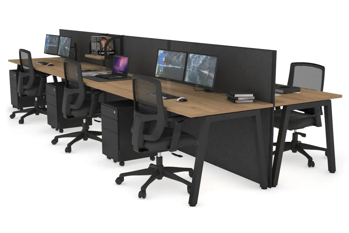 Horizon Quadro 6 Person Bench A Legs Office Workstation [1600L x 800W with Cable Scallop]