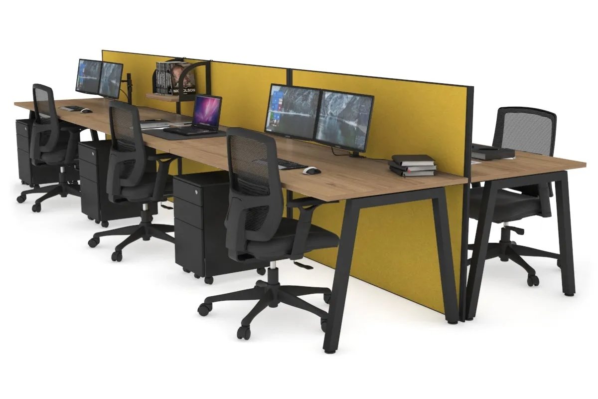 Horizon Quadro 6 Person Bench A Legs Office Workstation [1600L x 800W with Cable Scallop]
