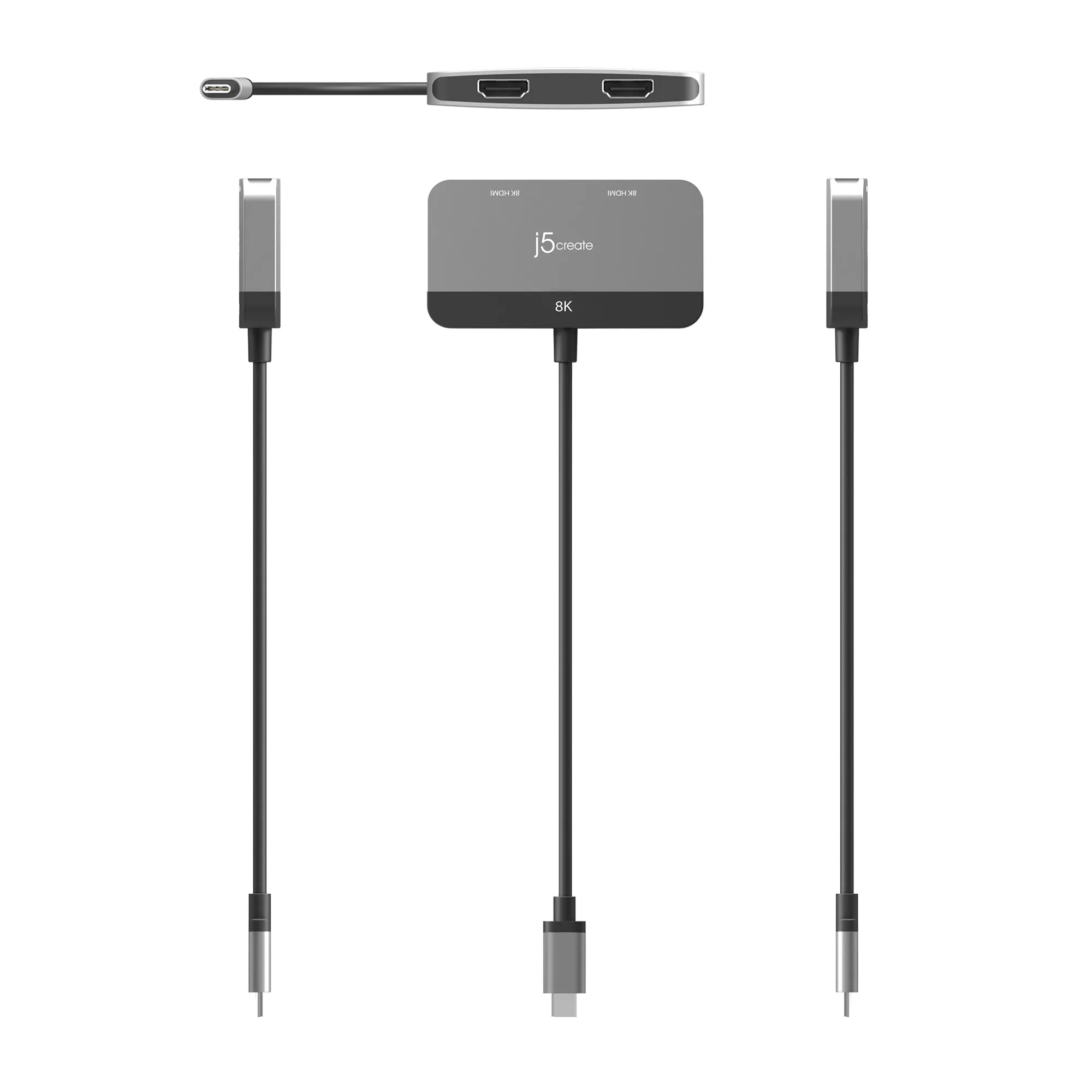 j5create 8K USB-C® to Dual HDMI™ Display Adapter