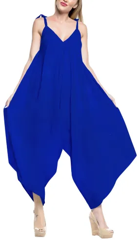 LA LEELA Beach Dress Solid Knee Slit Club Stretchy OSFM 14-16  Royal Blue_3430