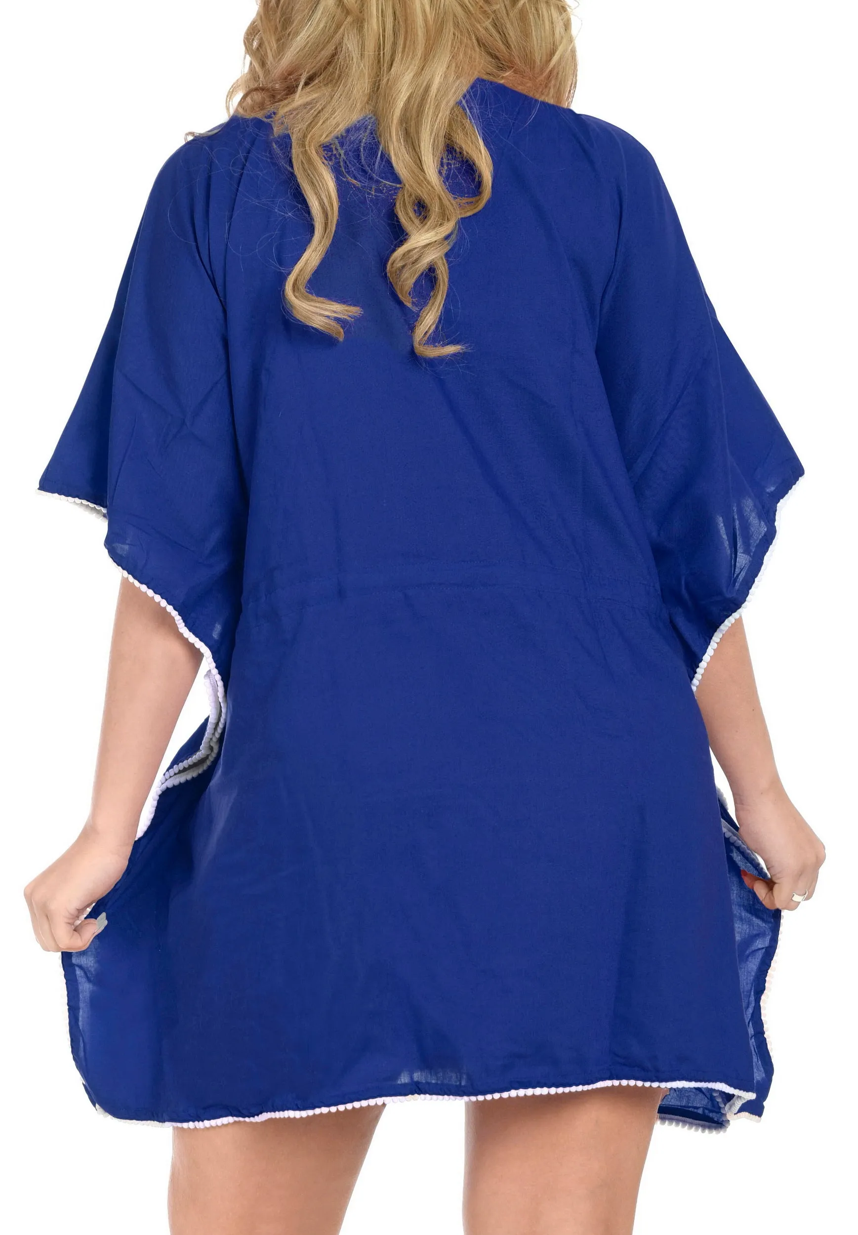 LA LEELA Rayon Solid Spring Summer Cover Up OSFM 14-28 [L-4X] royal Blue_2556