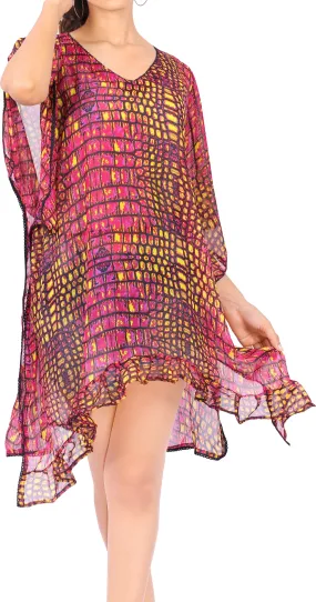 LA LEELA Swimsuit Cover ups for Women Loose fit Bikini Beach Bathing Swimsuit Cover Up US 8-14 Pink_E873