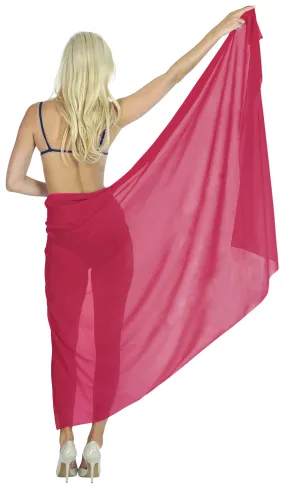 La Leela Women's Bikini Beach Wrap Hawaiian Sarong Swimming Suit Bathing Pareo Beachwear Valentines Day Dress Cover up Long 78"x42" Pink 118004