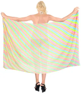 La Leela Women's Hawaiian Bikini Beach Wrap Sheer Sarong Swimming Bathing suit Beachwear Swim Dress Pareo Cover up Long 78"X42"  Beige 137755