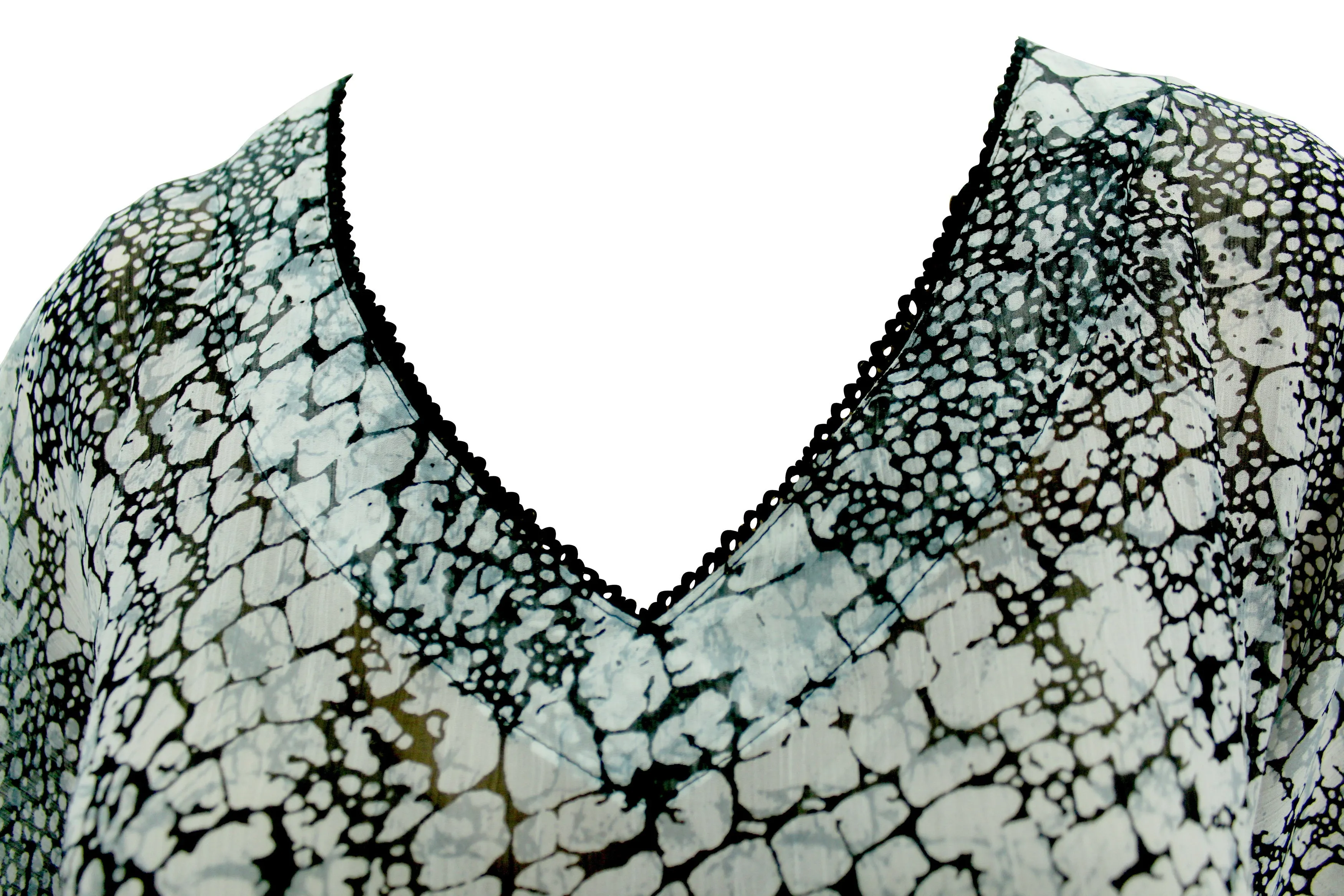 LA LEELA Women's Printed 3/4 Sleeve Blouse Tops Tunic  US 8-14 Grey_P800