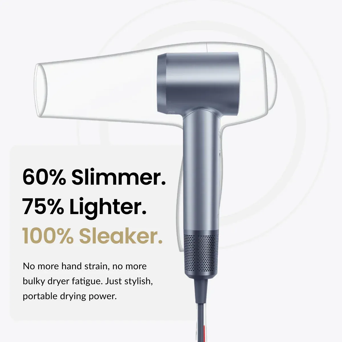 Laifen Swift Special Negative Ionic High Speed Hair Dryer With 3 Nozzles – 1600W – Silver