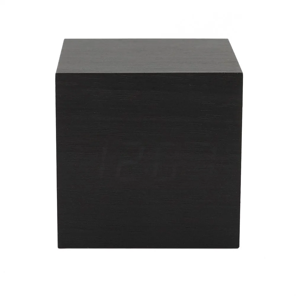 Lanker Wooden Alarm Clock - Mini Cube LED Digital Clock Time/Date/Temperature Display, 3 Levels Brightness Voice Control Great Home Office Travel - AC10Black_White