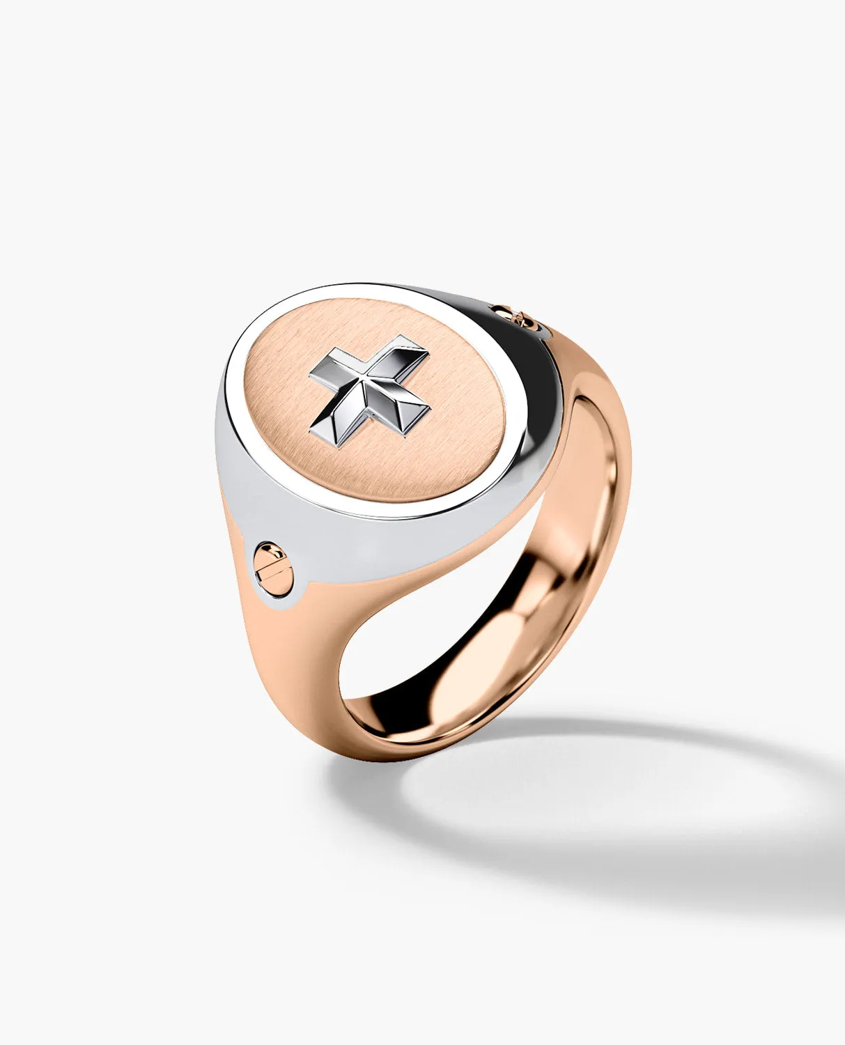 LODESTAR Two-Tone Gold Religious Signet Ring