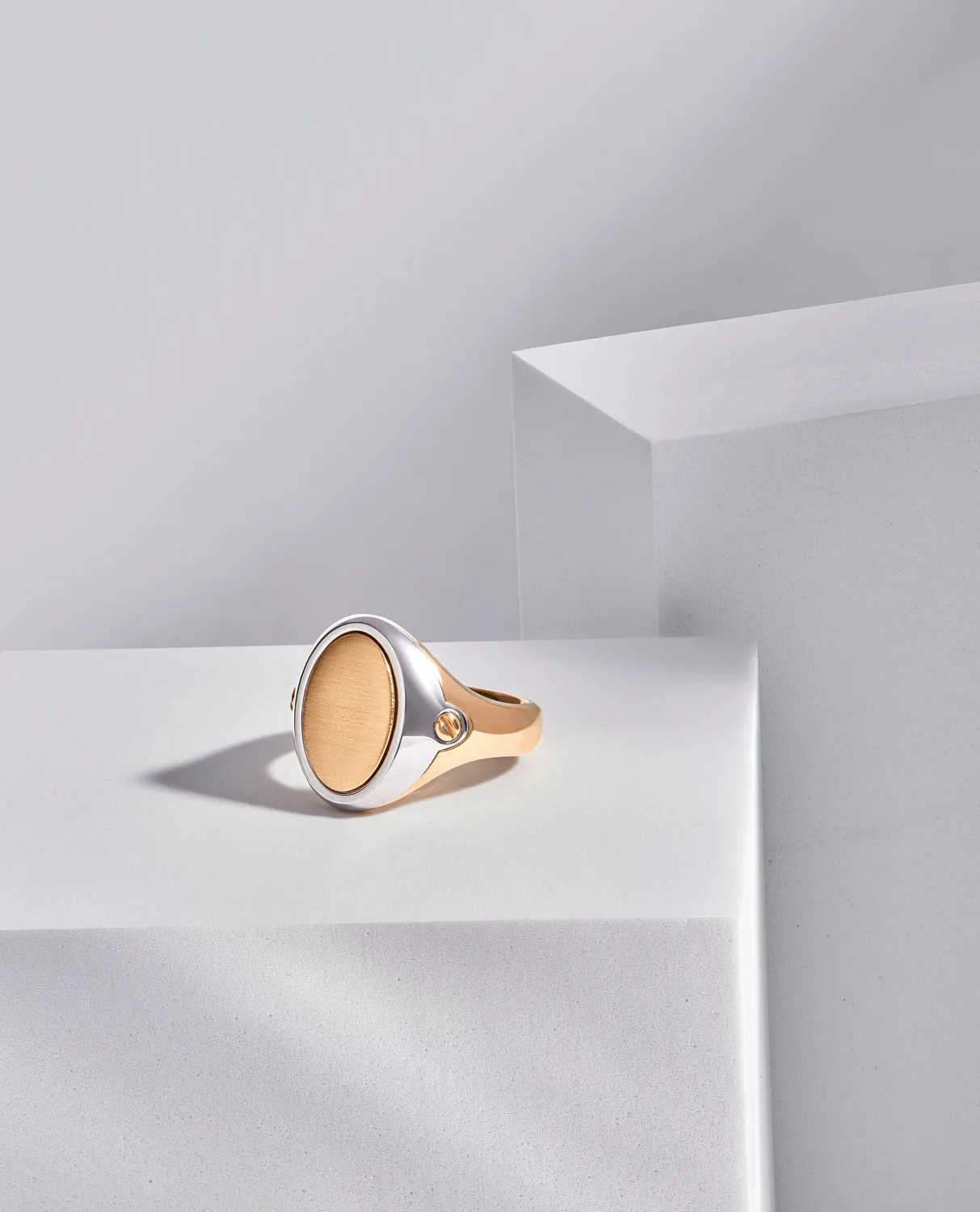 LODESTAR Two-Tone Gold Signet Ring