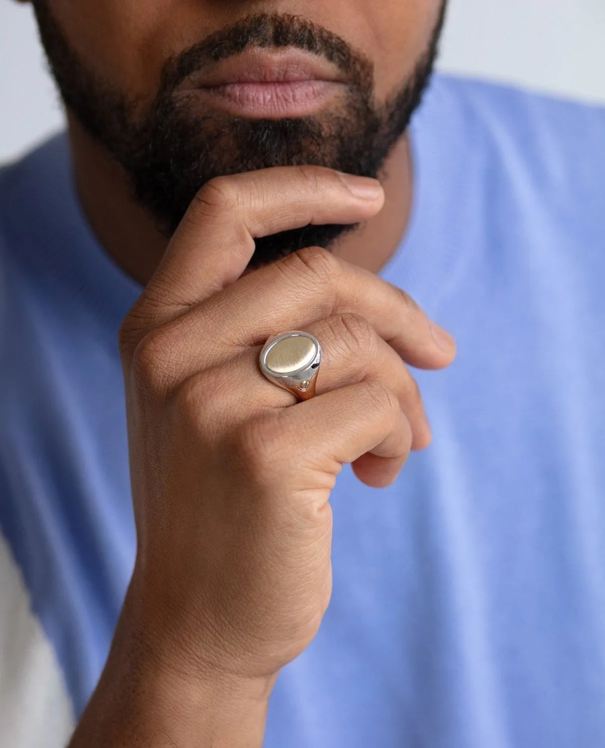 LODESTAR Two-Tone Gold Signet Ring