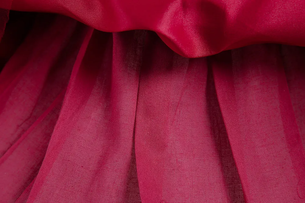 LS6102 1 to 8 Years Girls' Dress Winter Tutu Skirt Foreign Style Girl Long-Sleeved Princess Dress Children's Banquet Evening Dress